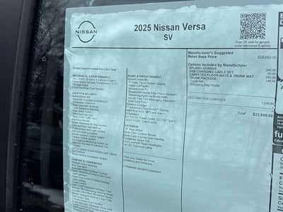 2025 Nissan Versa SV