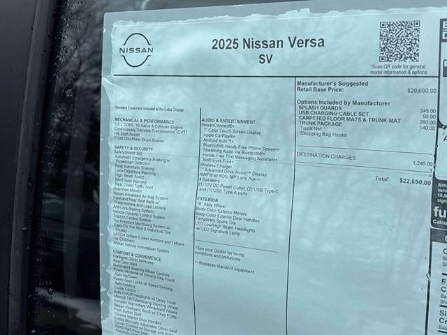 2025 Nissan Versa SV
