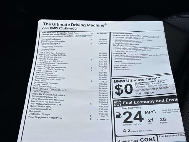 2022 BMW X3 xDrive30i xDrive30i