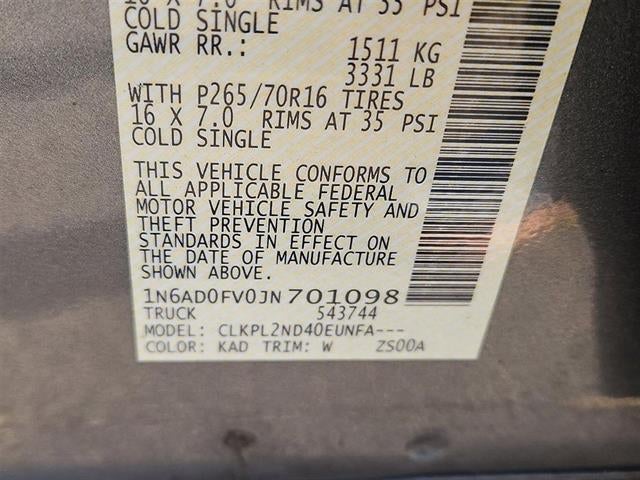 2018 Nissan Frontier SV