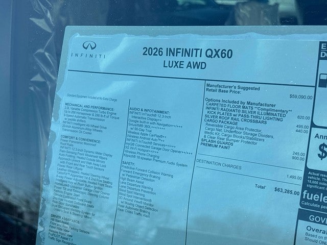 2026 INFINITI QX60 LUXE
