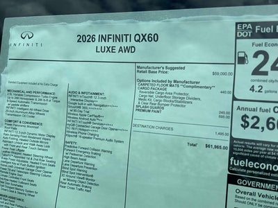 2026 INFINITI QX60 LUXE