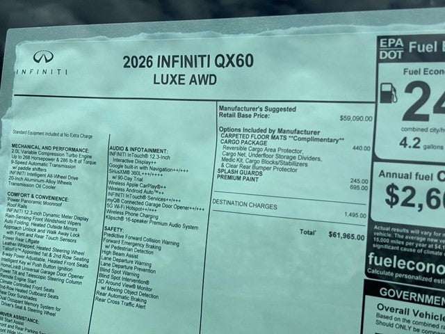 2026 INFINITI QX60 LUXE
