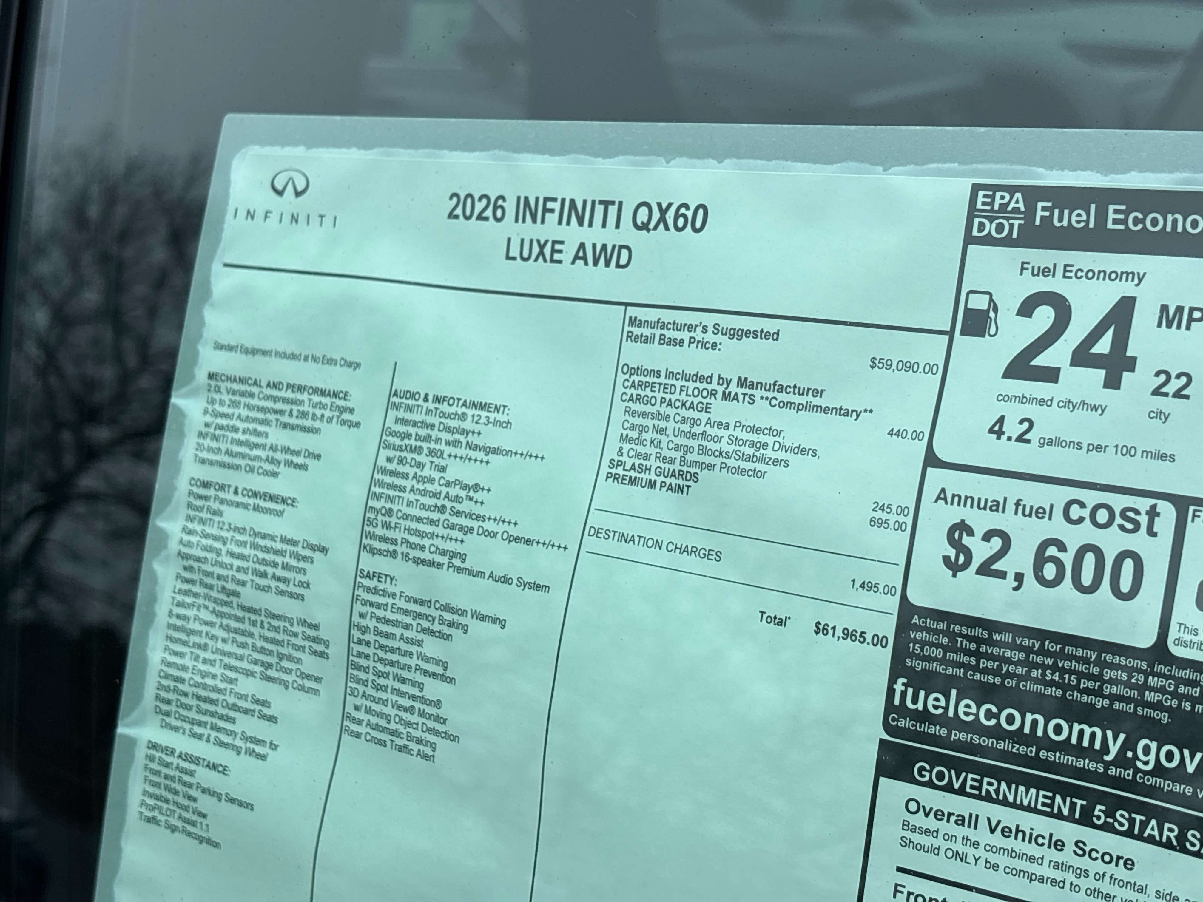 2026 INFINITI QX60 LUXE