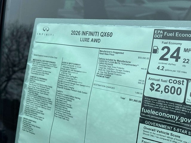 2026 INFINITI QX60 LUXE