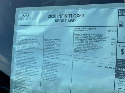 2026 INFINITI QX60 SPORT AWD