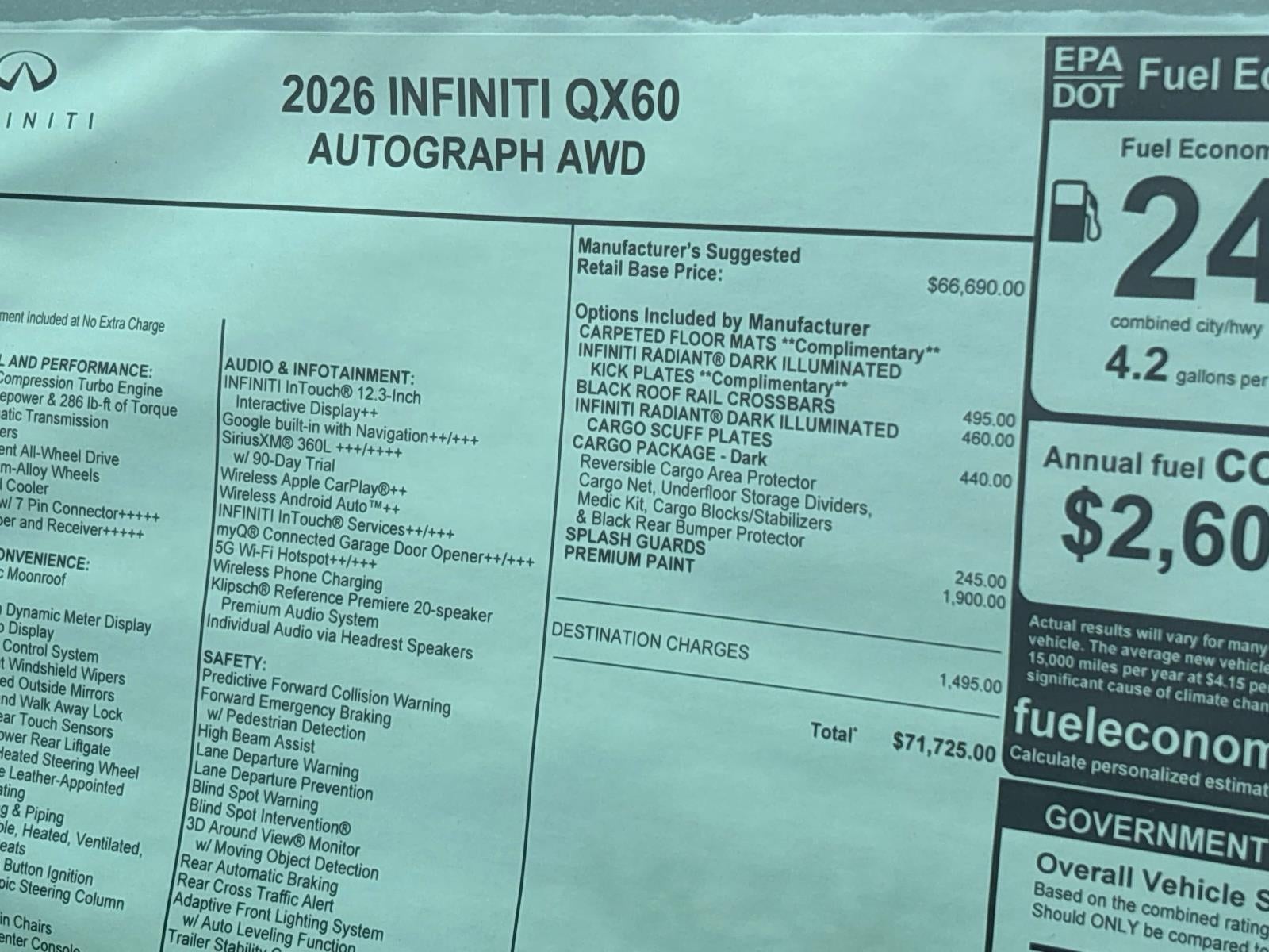 2026 INFINITI QX60 Autograph