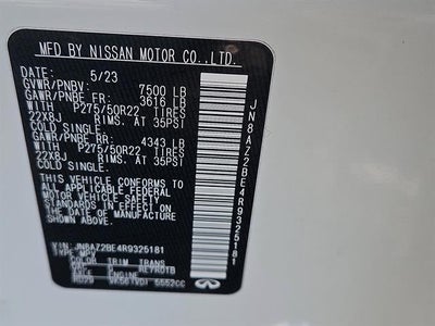 2024 INFINITI QX80 Sensory