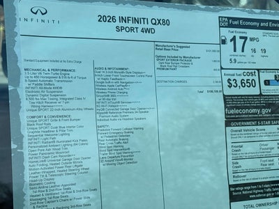 2026 INFINITI QX80 SPORT