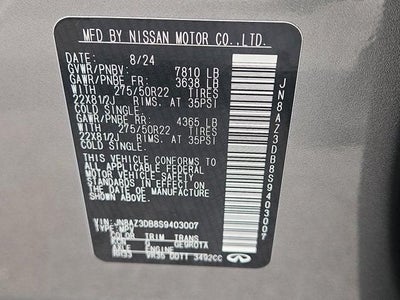 2025 INFINITI QX80 Sensory