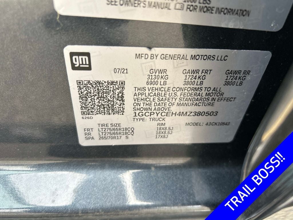 2021 Chevrolet Silverado 1500 Custom Trail Boss