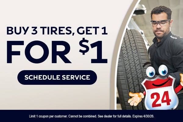 Buy 3 Tires, Get 1 for $1
